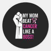 Meine Mama schlägt Brustkrebs wie eine Boss-Kriege Runder Aufkleber (Vorderseite)
