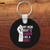 Meine Mama schlägt Brustkrebs wie eine Boss-Kriege Schlüsselanhänger (Vorderseite)