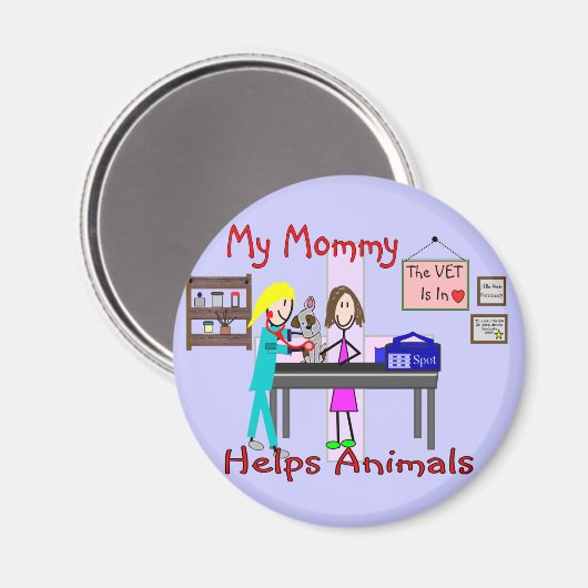 Meine Mami hilft Tieren - Tierärztliche Kindergesc Magnet (Vorderseite/Rückseite)
