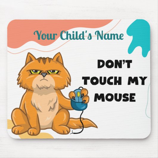 "Meine Maus nicht Touch" Katze mit Maus Personalis Mousepad (Vorne)