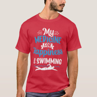 Meine Medizin Für Glück Ist Schwimmen Sports retro T-Shirt