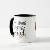 Meine Menschen heiraten Custom Couple & Pets Tasse (Vorderseite Links)