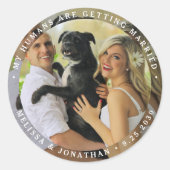 Meine Menschen heiraten ein Foto für den eigenen H Runder Aufkleber (Vorderseite)