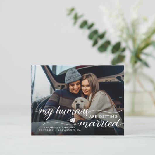 Meine Menschen heiraten Hochzeit Ankündigungspostkarte (Stehend Vorderseite)