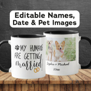 Meine Menschen heiraten Hunde und Katze Foto Tasse