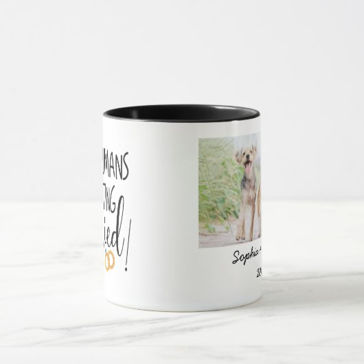 Meine Menschen heiraten Hunde und Katze Foto Tasse (Zentrum)