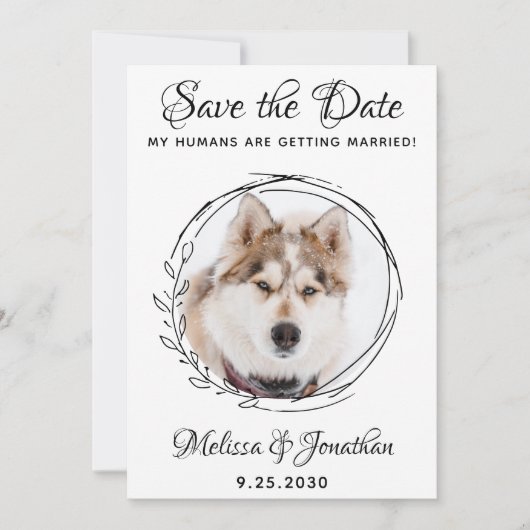 Meine Menschen heiraten Hundebüt Save The Date (Vorderseite)