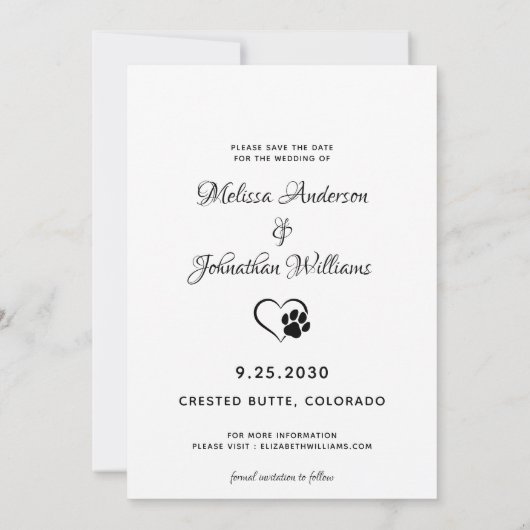 Meine Menschen heiraten Hundebüt Save The Date (Rückseite)