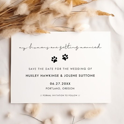 Meine Menschen heiraten Minimalistische Hundekuche Save The Date