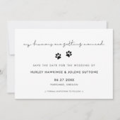 Meine Menschen heiraten Minimalistische Hundekuche Save The Date (Vorderseite)