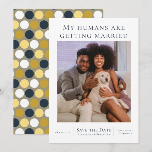 Meine Menschen heiraten Personalisiert Hochzeit Save The Date (Vorne/Hinten)