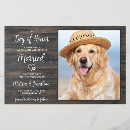 Meine Menschen heiraten rustikale Haustiere Hochze (Vorderseite)