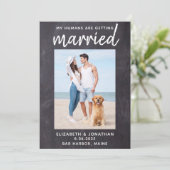 Meine Menschen heiraten rustikale Hunde Hochzeit Save The Date (Stehend Vorderseite)