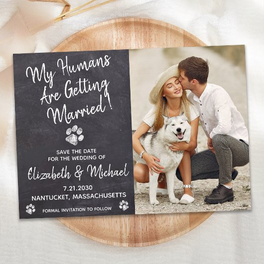 Meine Menschen heiraten rustikale Hunde Hochzeit Save The Date