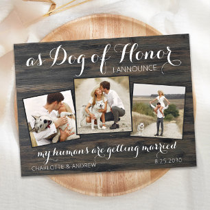Meine Menschen heiraten Save the Date Hund Ankündigungspostkarte