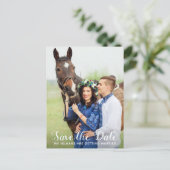 Meine Menschen heiraten Save the Date Pferd Ankündigungspostkarte (Stehend Vorderseite)