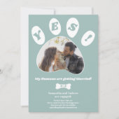 Meine Menschen heiraten Verlobung Pfote Foto Ankündigung (Vorderseite)