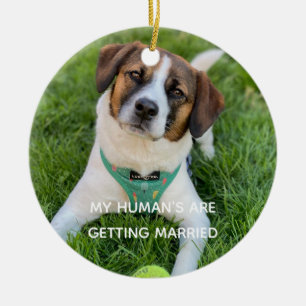 Meine Menschen heiraten - Verlobungsfoto Keramik Ornament