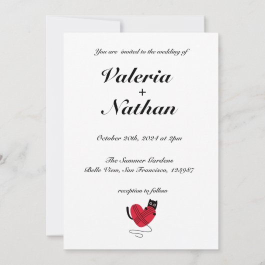 Meine Menschen sind Sprichwort, das wir Katzenjamm Einladung (Rückseite)