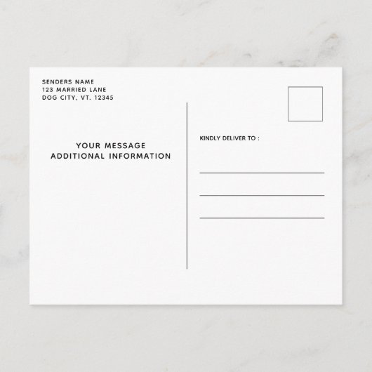 Meine Menschen werden heiraten - Moderne Hochzeit Ankündigungspostkarte (Rückseite)