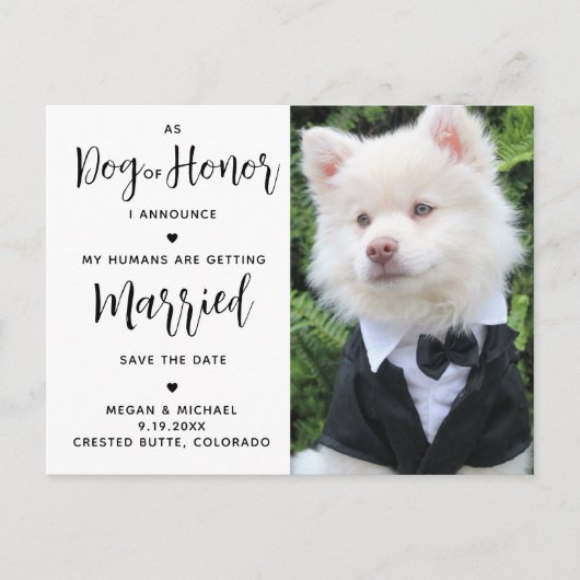 Meine Menschen werden heiraten - Moderne Hochzeit Ankündigungspostkarte (Vorderseite)