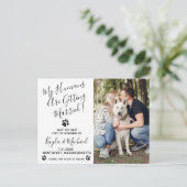 Meine Menschen werden heiraten, wenn der Hund Hoch Ankündigungspostkarte (Stehend Vorderseite)