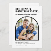 Meine Menschen werden heiraten, wenn der Hund Hoch Save The Date (Vorne/Hinten)