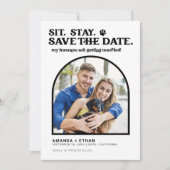 Meine Menschen werden heiraten, wenn der Hund Hoch Save The Date (Vorderseite)