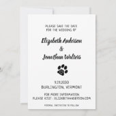 Meine Menschen werden heiraten, wenn der Hund Hoch Save The Date (Rückseite)