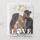 Meine Menschen werden heiraten, wenn der Hund Hoch Save The Date (Vorderseite)