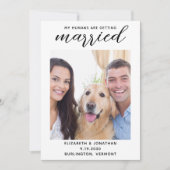 Meine Menschen werden heiraten, wenn der Hund Hoch Save The Date (Vorderseite)