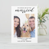 Meine Menschen werden heiraten, wenn der Hund Hoch Save The Date (Stehend Vorderseite)