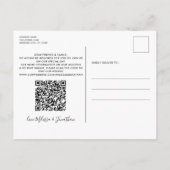 Meine Menschen werden mit QR-Code Hochzeit heirate Einladungspostkarte (Rückseite)
