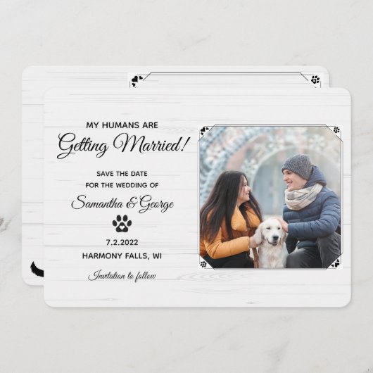 Meine Menschen werden Save the Date verheiratet. Einladung (Vorne/Hinten)