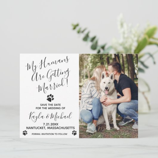 Meine Menschen werden verheiratet - elegante Hochz Save The Date (Stehend Vorderseite)