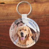 Meine Menschen werden Verlobung Hund Foto heiraten Schlüsselanhänger (Vorderseite)