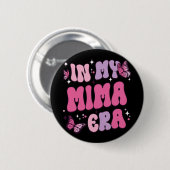 Meine Mima Era Funny Butterfly Groovy Retro Mütter Button (Vorne & Hinten)