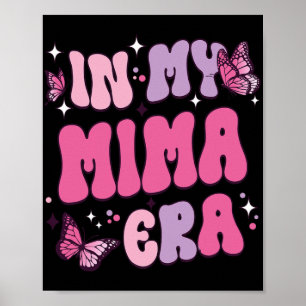 Meine Mima Era Funny Butterfly Groovy Retro Mütter Poster
