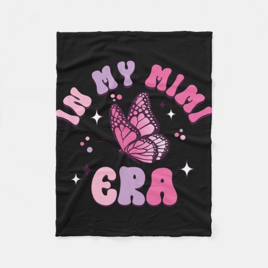 Meine Mimi Era Funny Butterfly Groovy Retro Mütter Fleecedecke (Vorderseite)