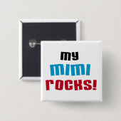 Meine Mimi Rocks T - Shirt und Geschenke Button (Vorne & Hinten)
