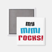 Meine Mimi Rocks T - Shirt und Geschenke Magnet (Vorderseite/Rückseite)