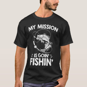 Meine Mission ist Angeln Lustiger Angelfan De T-Shirt
