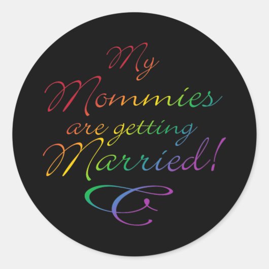 Meine Momme werden verheiratet Runder Aufkleber (Vorderseite)