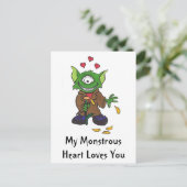 Meine monströsen Lieben im Herzen Postkarte (Stehend Vorderseite)