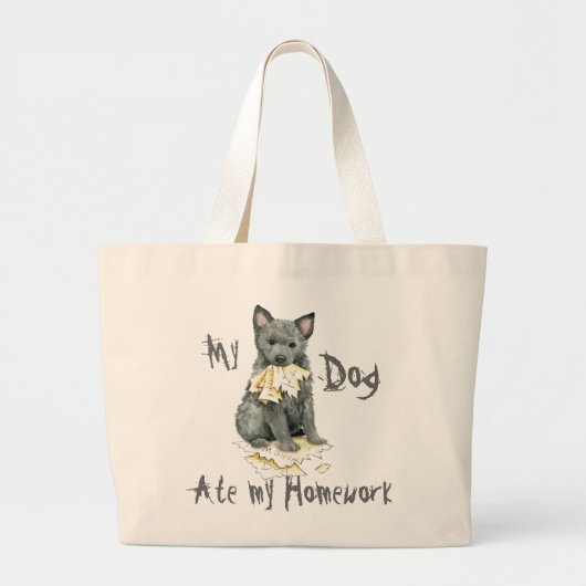 Meine Mudi aß meine Hausaufgaben große Totentasche Jumbo Stoffbeutel (Vorne)