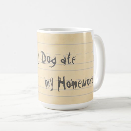 Meine Mudi aß meine Hausaufgaben Kaffee Tasse (VorderseiteRechts)