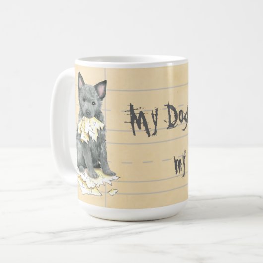 Meine Mudi aß meine Hausaufgaben Kaffee Tasse (Vorderseite Links)