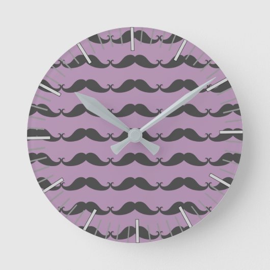 Meine Mustache-Uhr Runde Wanduhr (Vorderseite)