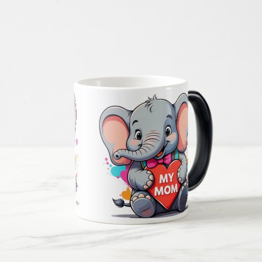 Meine Mutter - Elefantenkunst Verwandlungstasse (VorderseiteRechts)
