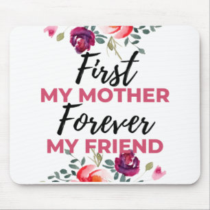 Meine Mutter für immer mein Freund schwarz Mousepad